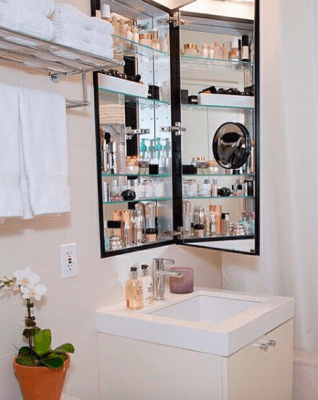 medicine cabinet open mirror design