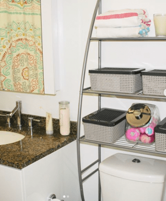 over the toilet shelving