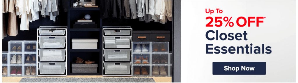 The Container Store Closet Sale banner