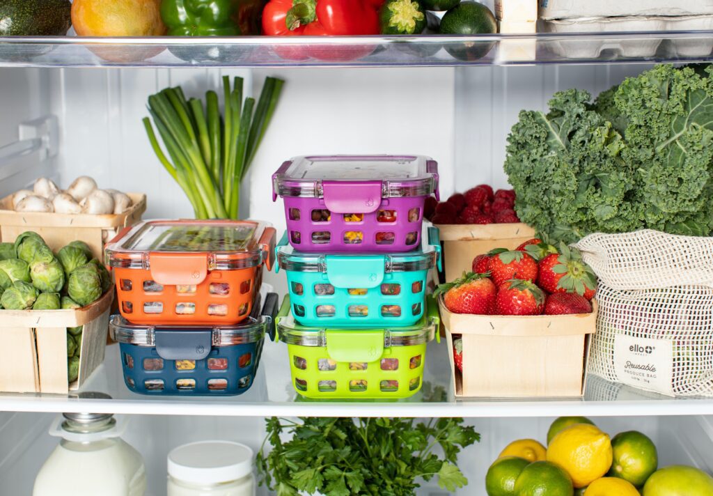 a fridge full of fresh groceries