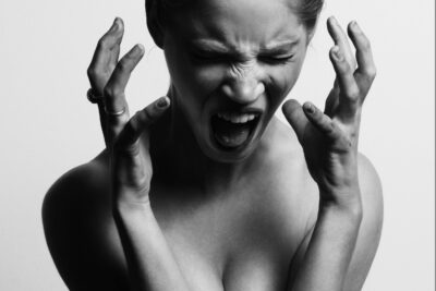 woman screaming in frustration