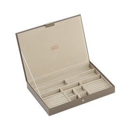 Stackable jewelry organizers from The Container Store closet sale
