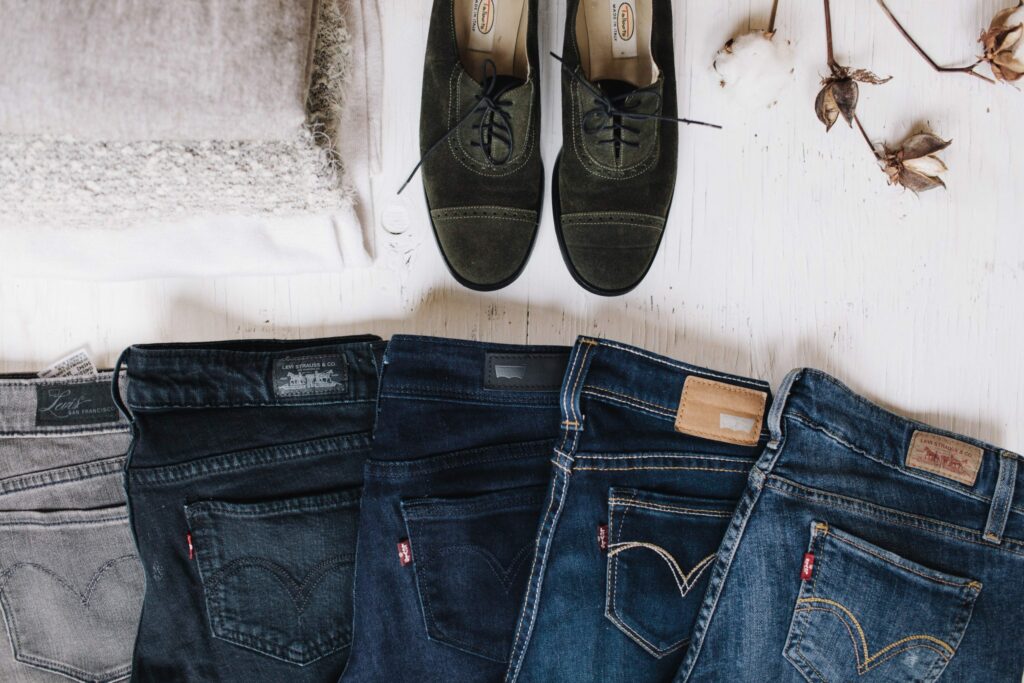 vintage levis in a row