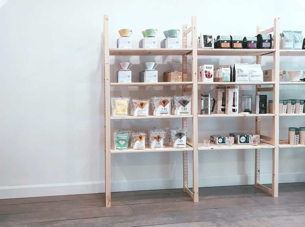and organized pantry with organized food staples